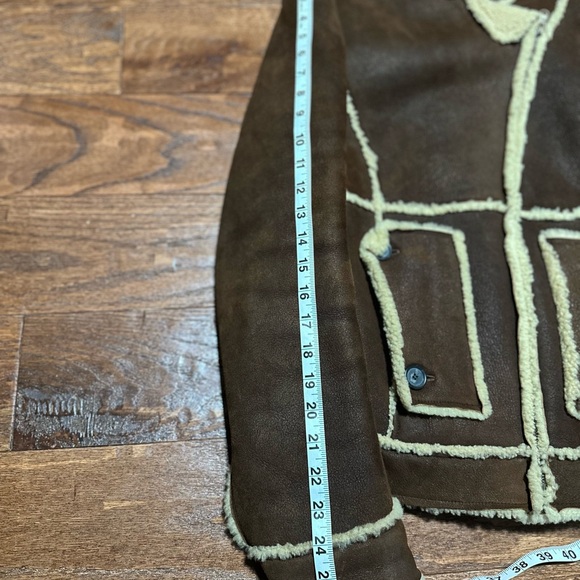 Theory Leather Sherpa Coat Medium - Picture 8 of 9